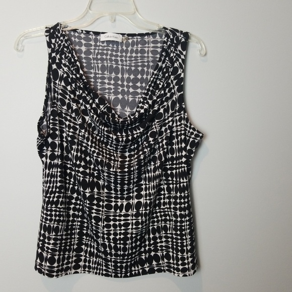 Calvin Klein Drape Neck Tank Top Shell - Picture 1 of 4